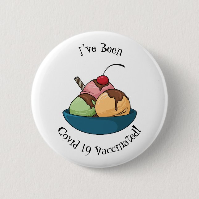Ice Creme Cartoon Illustration Button (Vorderseite)