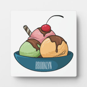Ice Creme Cartoon Illustration Fotoplatte