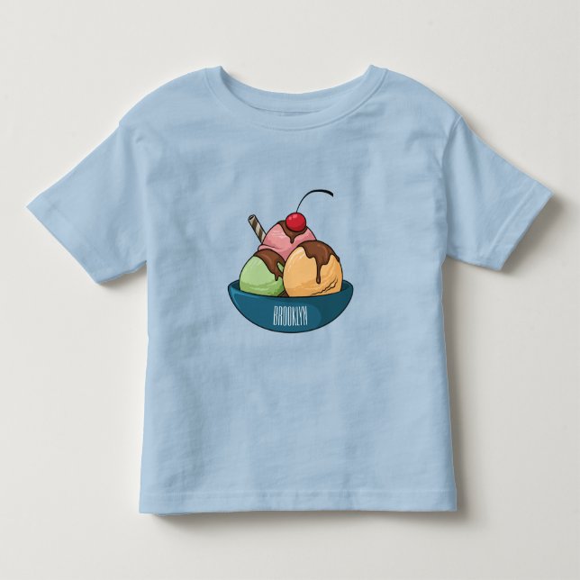 Ice Creme Cartoon Illustration Kleinkind T-shirt (Vorderseite)