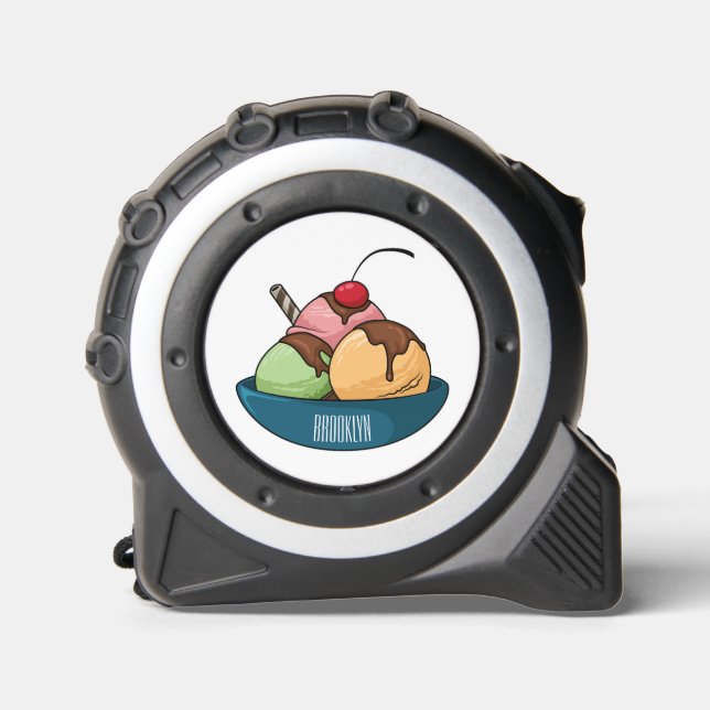 Ice Creme Cartoon Illustration Maßband (Vorderseite)