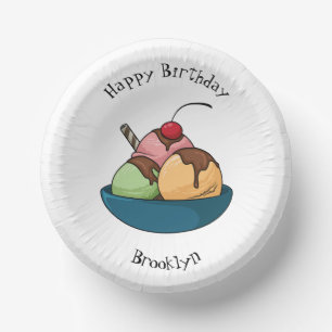 Ice Creme Cartoon Illustration Pappteller