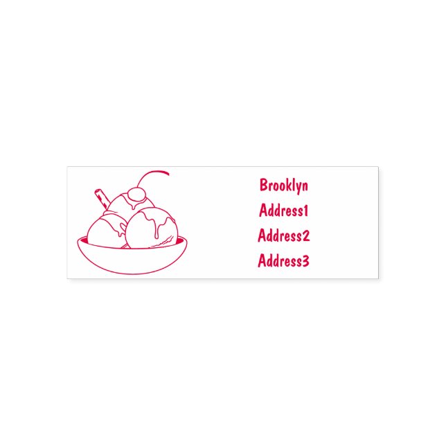 Ice Creme Cartoon Illustration Permastempel (Design)