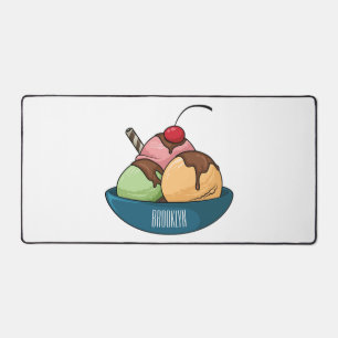 Ice Creme Cartoon Illustration Schreibtischunterlage