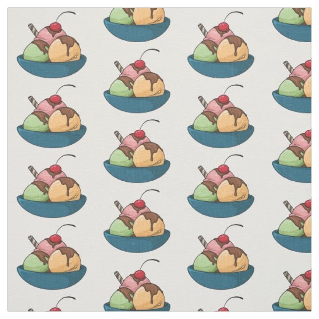 Ice Creme Cartoon Illustration Stoff (Muster)