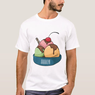Ice Creme Cartoon Illustration T-Shirt