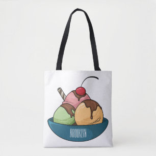 Ice Creme Cartoon Illustration Tasche
