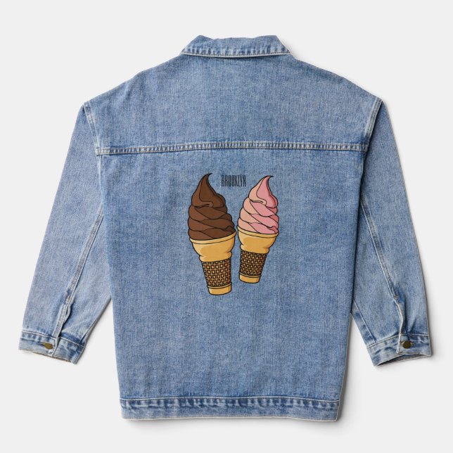 Ice-Creme-Cartoon Jeansjacke (Rückseite)