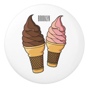 Ice-Creme-Cartoon Keramikknauf