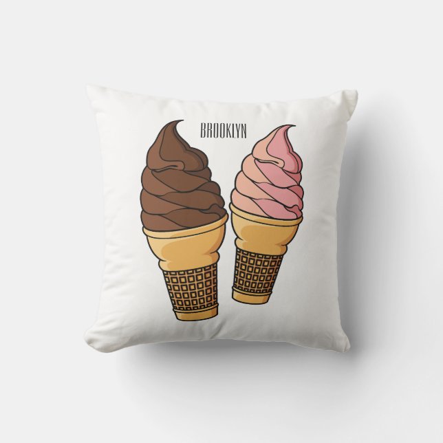 Ice-Creme-Cartoon Kissen (Vorderseite)