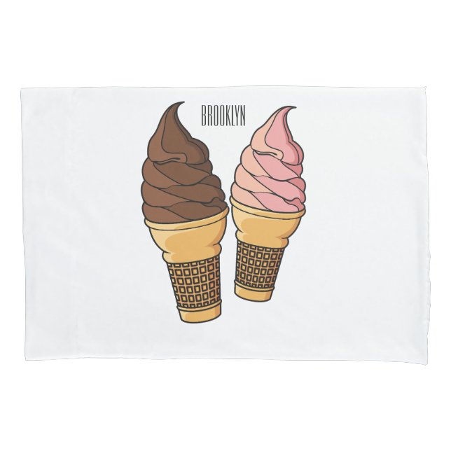 Ice-Creme-Cartoon Kissenbezug (Vorderseite)
