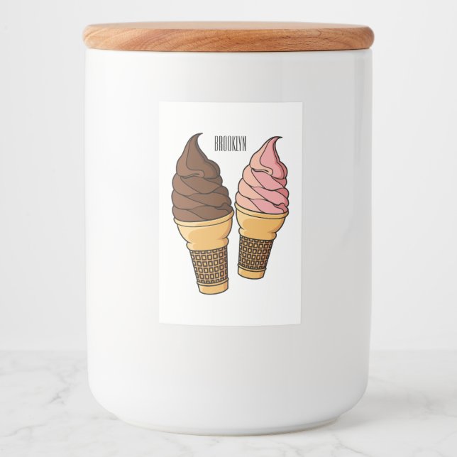 Ice-Creme-Cartoon Lebensmitteletikett (Vorderseite)