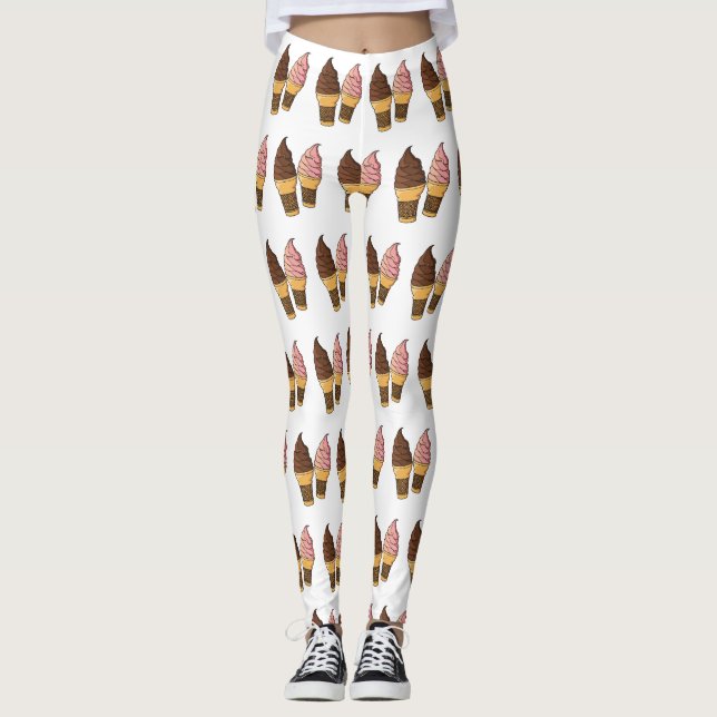 Ice-Creme-Cartoon Leggings (Vorderseite)