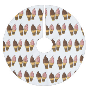 Ice-Creme-Cartoon Polyester Weihnachtsbaumdecke