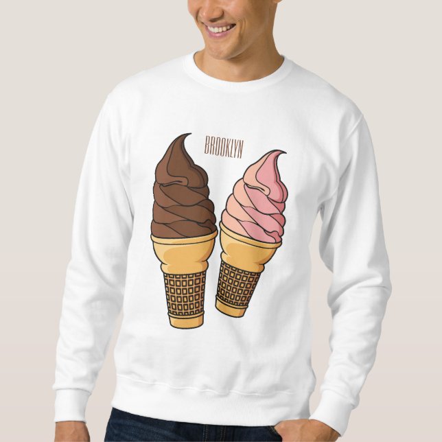 Ice-Creme-Cartoon Sweatshirt (Vorderseite)