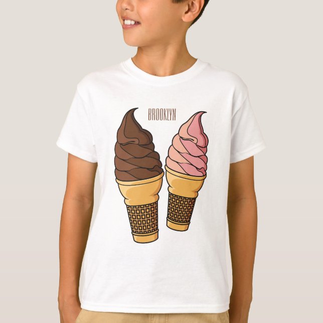 Ice-Creme-Cartoon T-Shirt (Vorderseite)