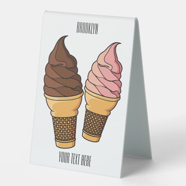 Ice-Creme-Cartoon Tischaufsteller (Vorderseite)