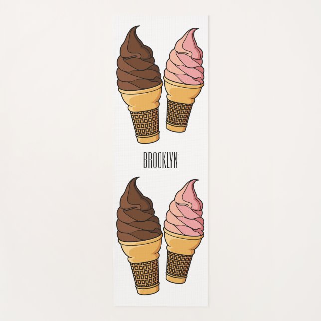 Ice-Creme-Cartoon Yogamatte (Vorderseite)