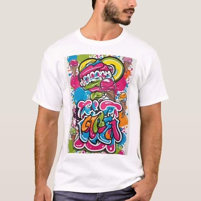 Ice Creme Graphic Design - Pop Color Art T-Shirt (Vorderseite)