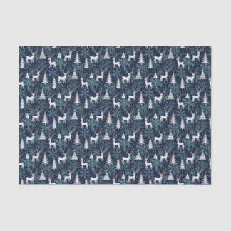 Ice Crystal Christmas Deer Aquamarin Seidenpapier