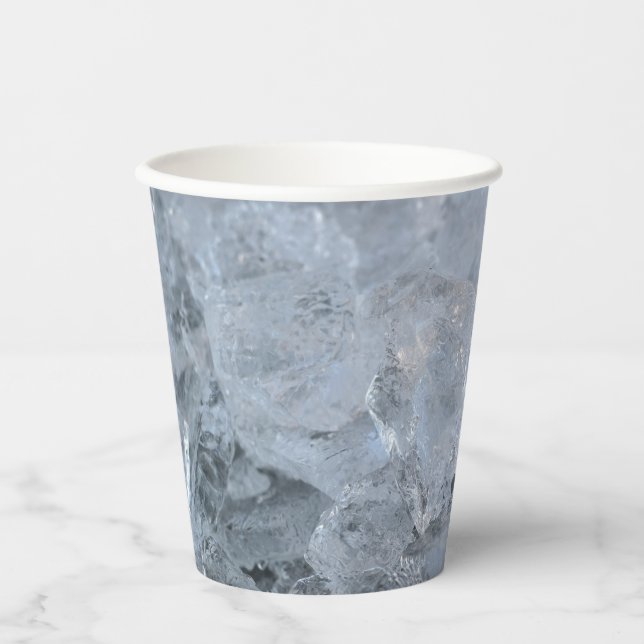 Ice Cube Textur-Bild Pappbecher (Vorderseite)