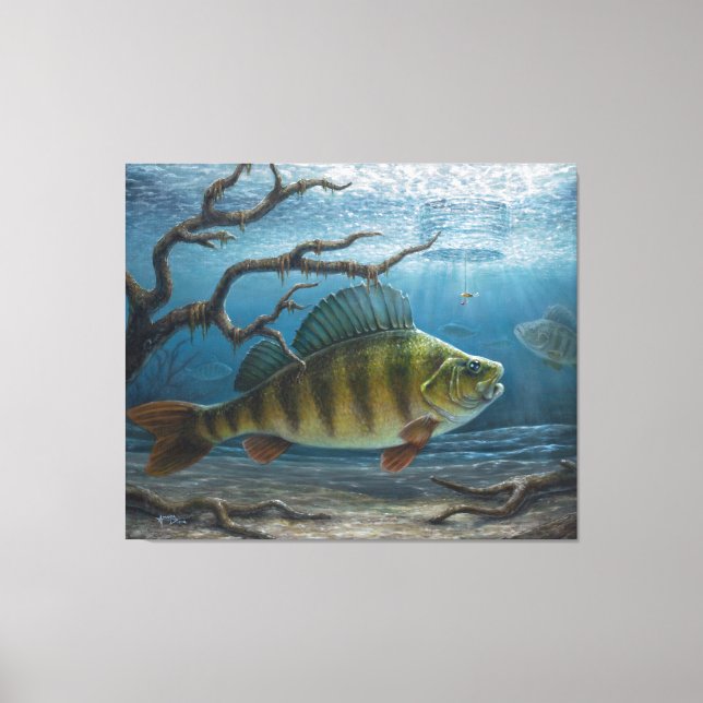 Ice Fishing for Perch Leinwanddruck (Vorderseite)