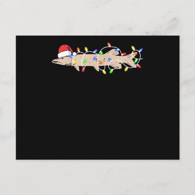 Ice fishing Muskie Christmas Musky Funny Santa Postkarte (Vorderseite)