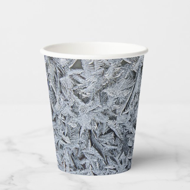 Ice Frost Kristalle Textur Bild Pappbecher (Vorderseite)