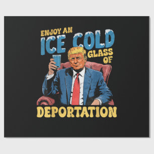 ICE genieße ein eiskaltes Glas Abschiebung  Geschenkpapier