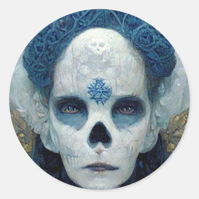 Ice Hexe 2 Fantasy Sci-Fi Runder Aufkleber (Vorderseite)
