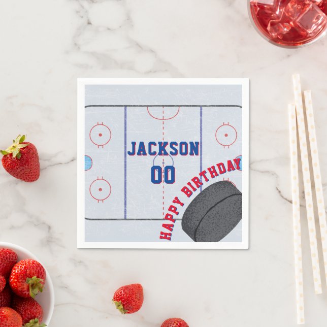 Ice Hockey Birthday Party Serviette (Beispiel)