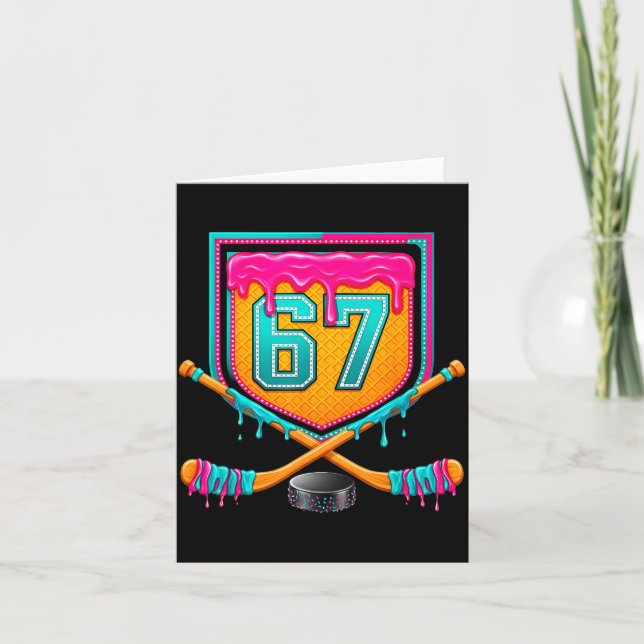 Ice Hockey Drip Number 67 Ice Hockey Player  Karte (Vorderseite)