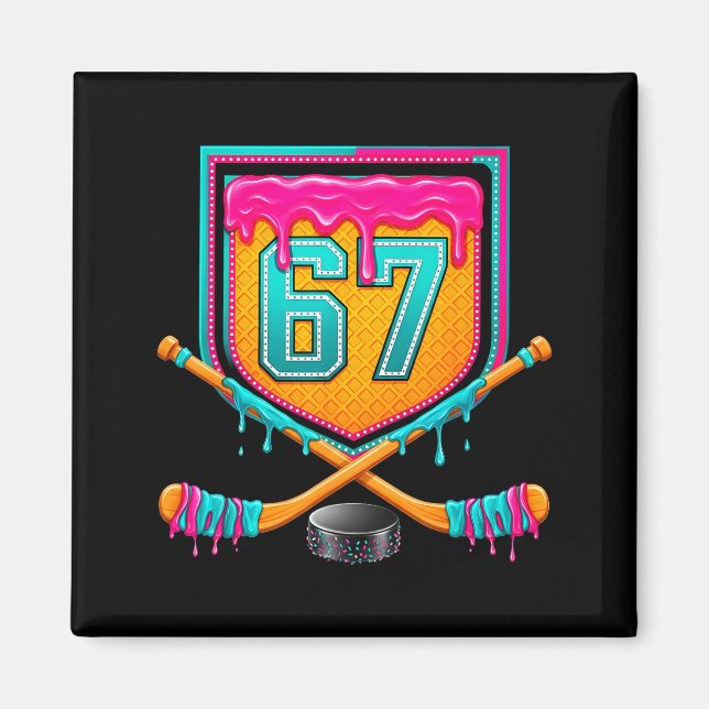 Ice Hockey Drip Number 67 Ice Hockey Player  Magnet (Vorne)