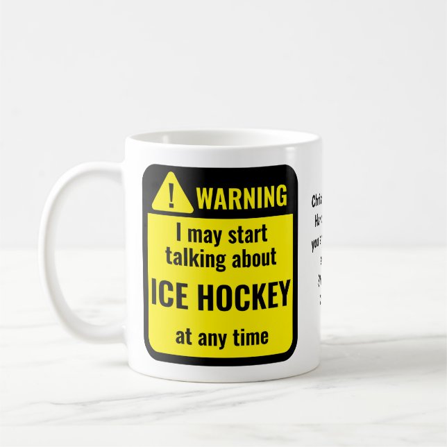 Ice Hockey Funny Personalized Kaffeetasse (Links)