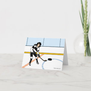 Ice Hockey Girl Grußkarte Karte