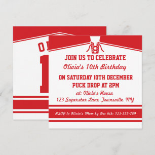 Ice Hockey Jersey Themed Party lädt Template ein Einladung