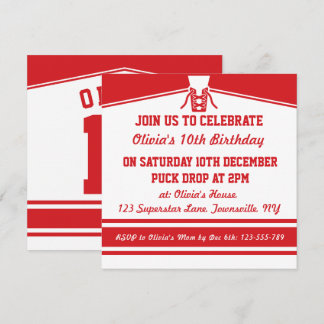 Ice Hockey Jersey Themed Party lädt Template ein Einladung