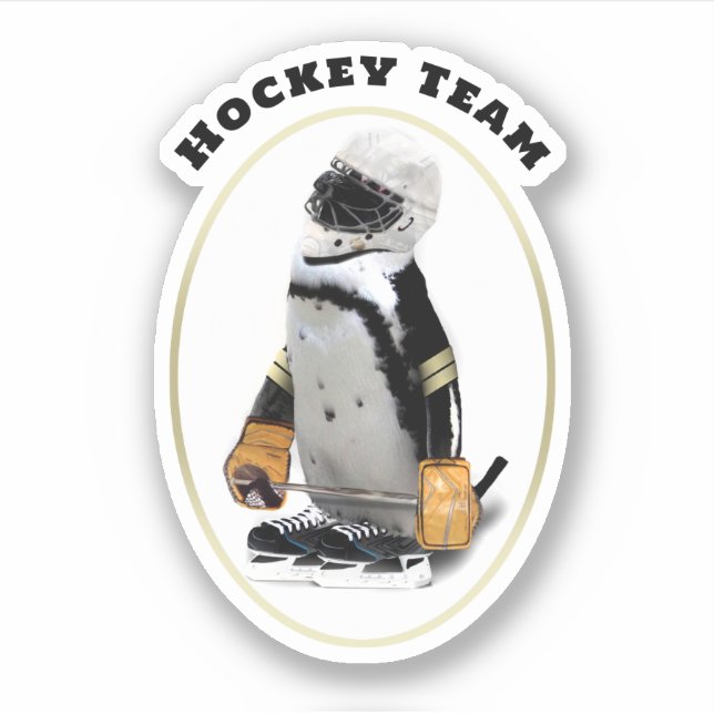 Ice Hockey Penguin  Aufkleber (Vorderseite)