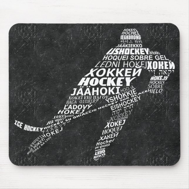 Ice Hockey Player Languages Mousemat Mousepad (Vorne)