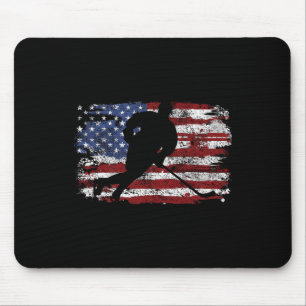Ice Hockey Player US-amerikanische Flagge 4. Juli Mousepad