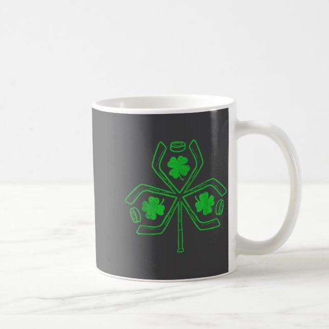 Ice Hockey Shamrock Clover St Patricks Day Player  Kaffeetasse (Rechts)