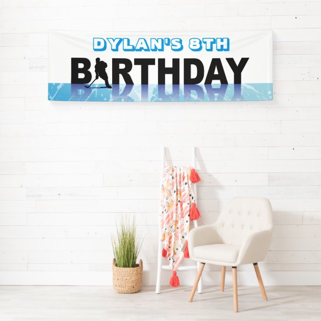 ICE HOCKEY SKATEN Birthday Party Foto-Op Memory Banner (Insitu)