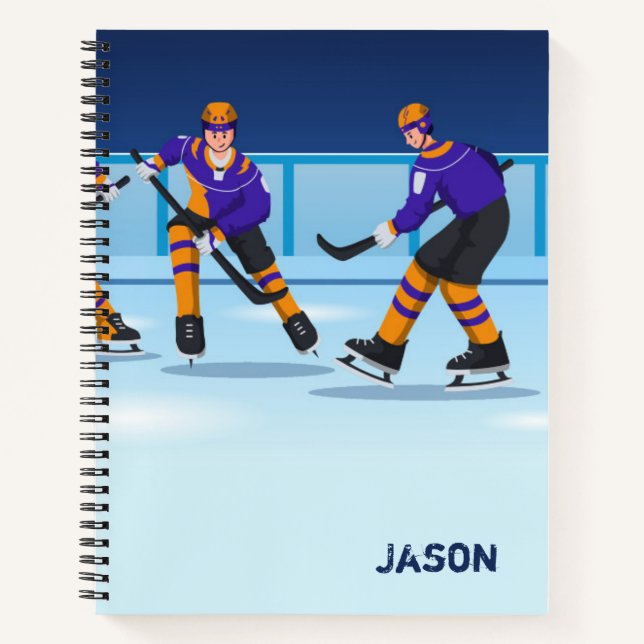 Ice Hockey Spiral Notebook Custom Notizbuch (Vorderseite)