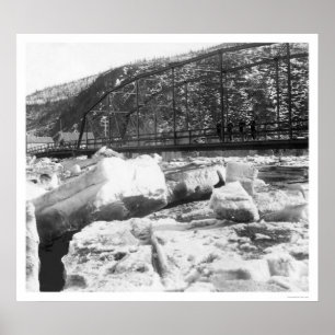 Ice Jam Dawson Bridge Alaska 1910 Poster