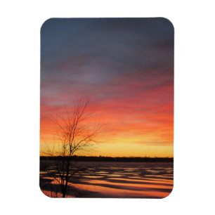 Ice Lake Sunset Flexible Magnet