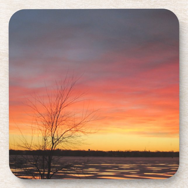 Ice Lake Sunset Untersetzer - Set 6 (Vorderseite)