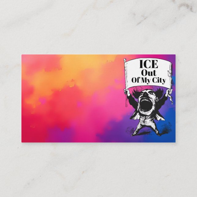 ICE Out of My City Business Card Visitenkarte (Rückseite)