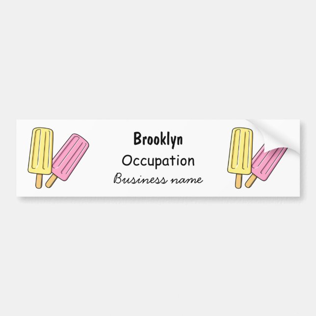 Ice Pop Cartoon Illustration Autoaufkleber (Vorne)