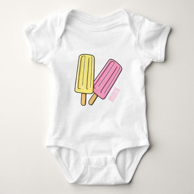 Ice Pop Cartoon Illustration Baby Strampler (Vorderseite)