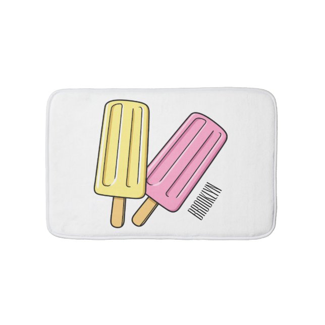 Ice Pop Cartoon Illustration Badematte (Vorderseite)