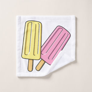 Ice Pop Cartoon Illustration Badhandtuch Set